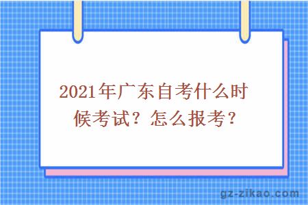 2021年广东自考什么时候考试？怎么报考？
