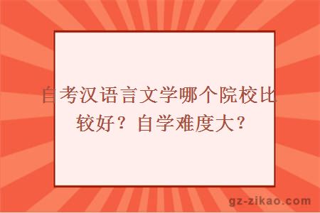 自考汉语言文学哪个院校比较好？自学难度大？