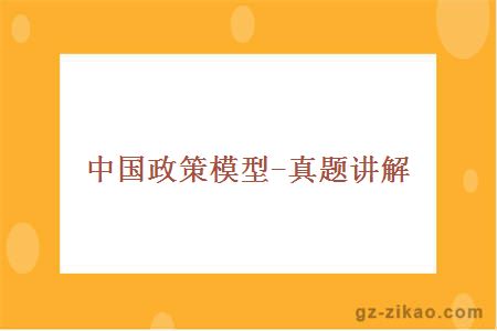 中国政策模型-真题讲解