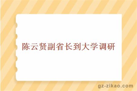 陈云贤副省长到大学调研