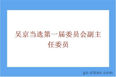 吴京当选第一届委员会副主任委员