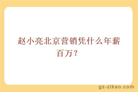 赵小亮北京营销凭什么年薪百万？