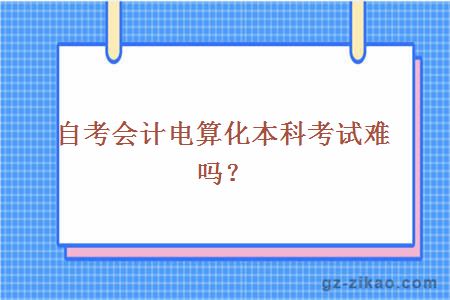 自考会计电算化本科考试难吗？