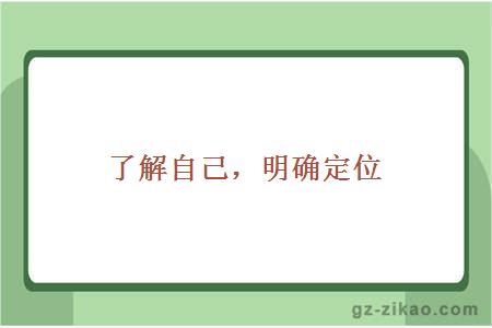 了解自己，明确定位