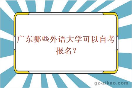 广东哪些外语大学可以自考报名？