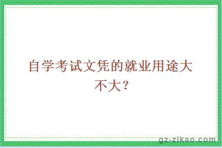 自学考试文凭的就业用途大不大？