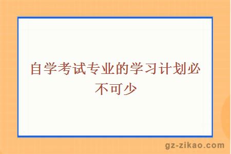 自学考试专业的学习计划必不可少