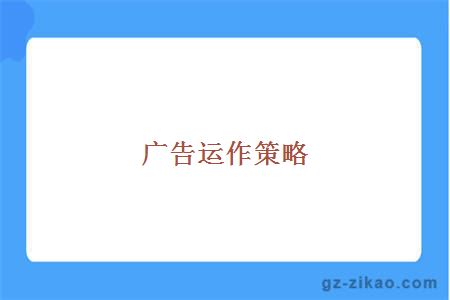 广告运作策略