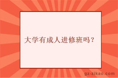 大学有成人进修班吗？