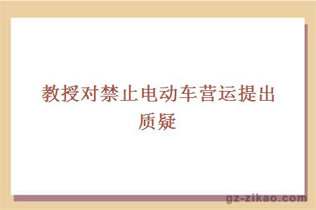 教授对禁止电动车营运提出质疑
