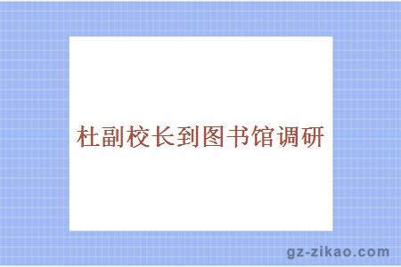 杜副校长到图书馆调研