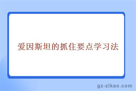 爱因斯坦的抓住要点学习法