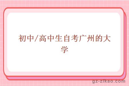 初中/高中生自考广州的大学