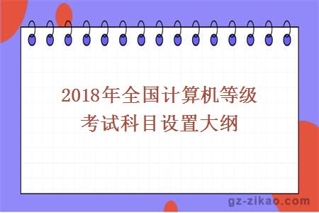 2018年全国计算机等级考试科目设置大纲