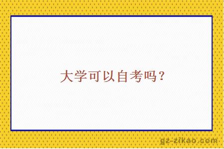 大学可以自考吗？