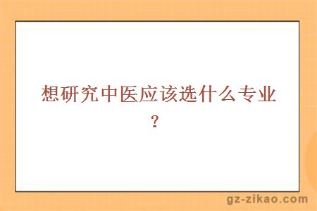 想研究中医应该选什么专业？