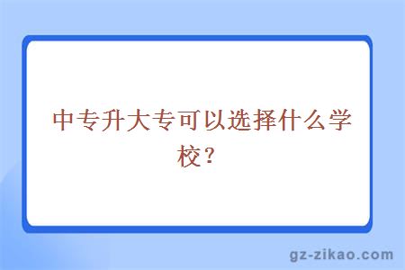 中专升大专可以选择什么学校？