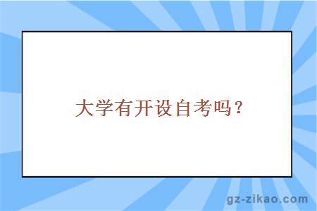 大学有开设自考吗？