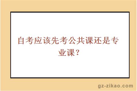 自考应该先考公共课还是专业课？