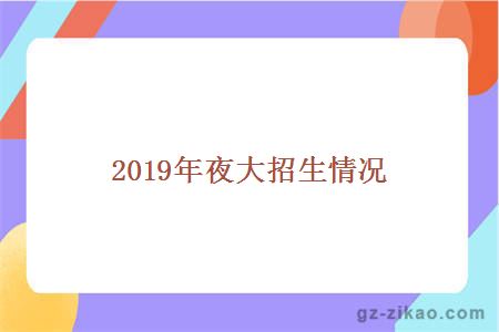 2019年夜大招生情况