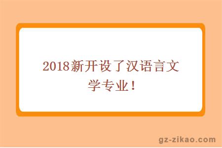 2018新开设了汉语言文学专业！