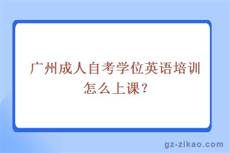 广州成人自考学位英语培训怎么上课？