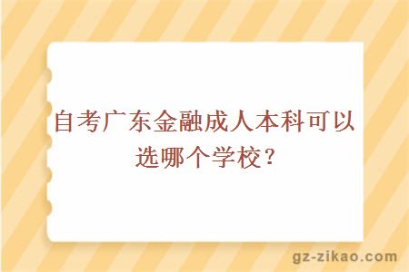 自考广东金融成人本科可以选哪个学校？