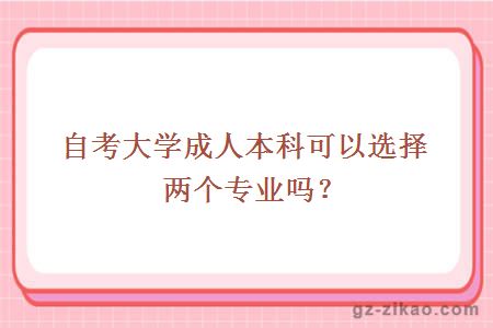 自考大学成人本科可以选择两个专业吗？