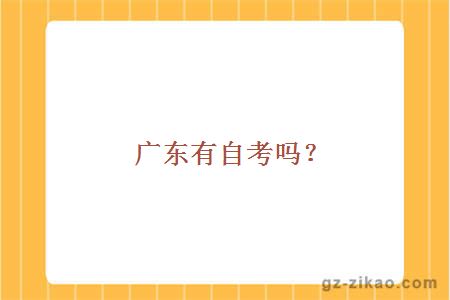 广东有自考吗？