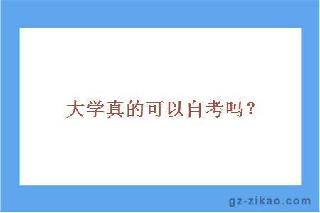 大学真的可以自考吗？