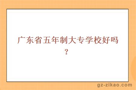 广东省五年制大专学校好吗？