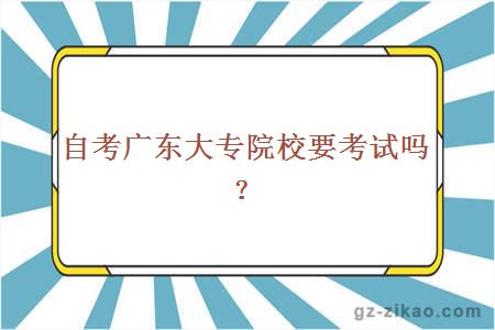 自考广东大专院校要考试吗？