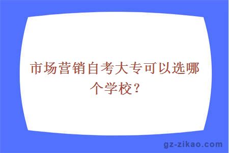 市场营销自考大专可以选哪个学校？