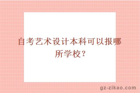 自考艺术设计本科可以报哪所学校？