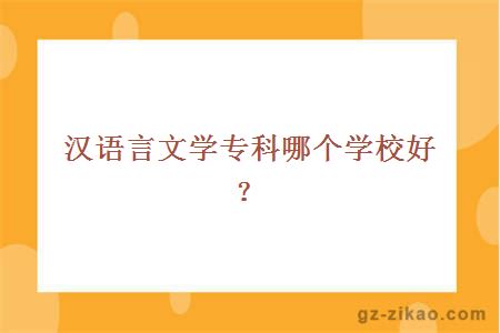 汉语言文学专科哪个学校好？