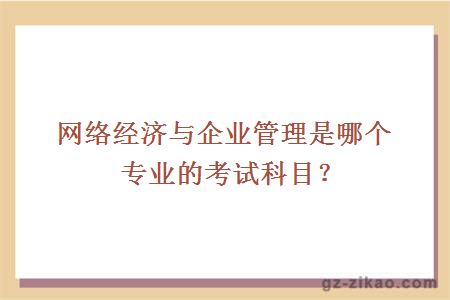 网络经济与企业管理是哪个专业的考试科目？