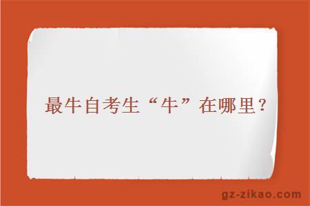 最牛自考生“牛”在哪里？