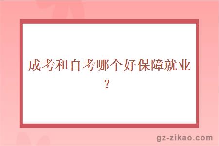成考和自考哪个好保障就业？