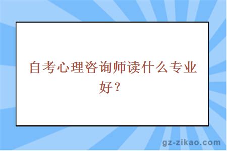 自考心理咨询师读什么专业好？