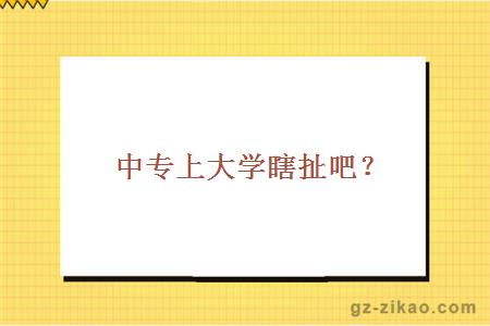 中专上大学瞎扯吧？