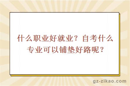 什么职业好就业？自考什么专业可以铺垫好路呢？