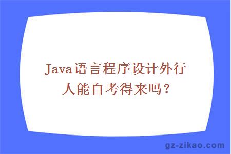 Java语言程序设计外行人能自考得来吗？