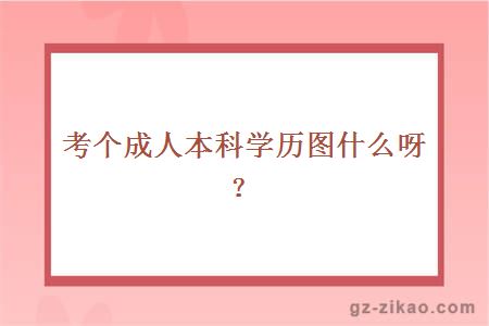 考个成人本科学历图什么呀？