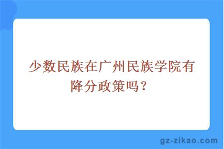 少数民族在广州民族学院有降分政策吗？