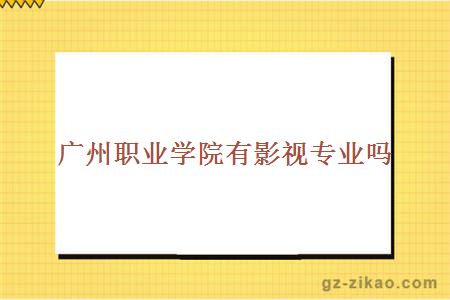 广州职业学院有影视专业吗