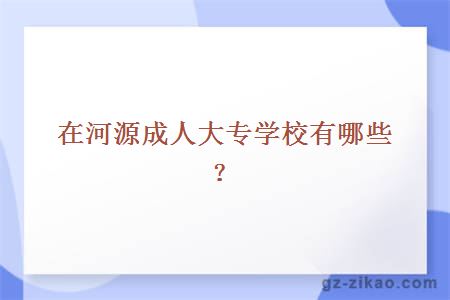 在河源成人大专学校有哪些？