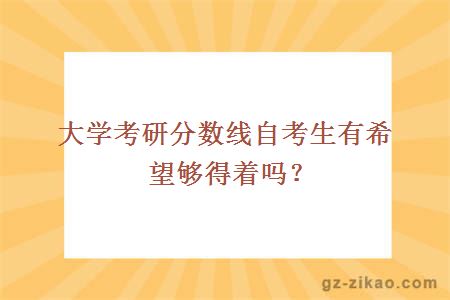 大学考研分数线自考生有希望够得着吗？