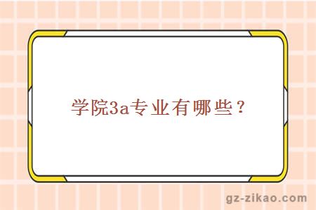 学院3a专业有哪些？