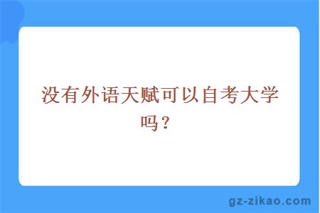 没有外语天赋可以自考大学吗？