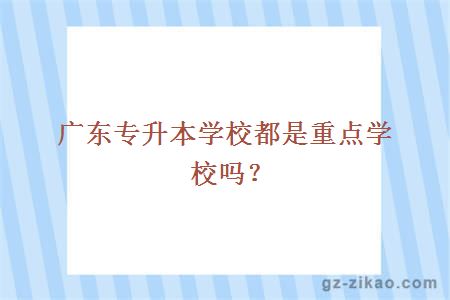 广东专升本学校都是重点学校吗？